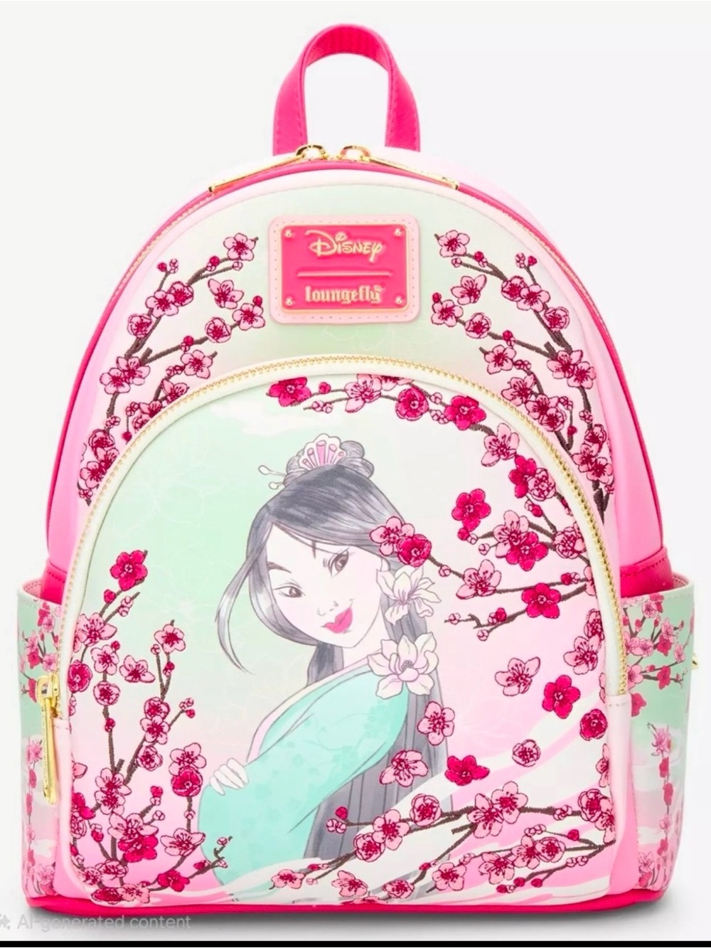 NWT Loungefly Disney Mulan Cherry Blossom Mini Backpack